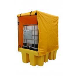 Vasca di contenimento e stoccaggio in polietileneper 1 IBC da 1000 litri con copertura